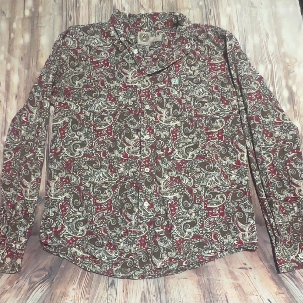 Cinch Boys Paisley Button Down Shirt - long sleeve XXL 16-18